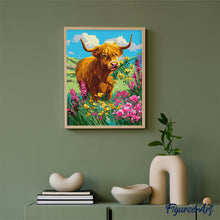 Charger l'image dans la galerie, Vache Highland et féerie florale