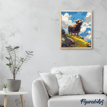Charger l'image dans la galerie, Vache Highland vue alpine