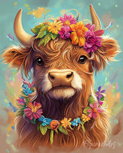 Charger l'image dans la galerie, Peinture par numéros Figured'Art Vache Highland reine du jardin