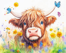 Charger l'image dans la galerie, Peinture par numéros Figured'Art Portrait printanier vache Highland