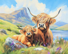 Charger l'image dans la galerie, Peinture par numéros Figured'Art Vache Highland et son petit