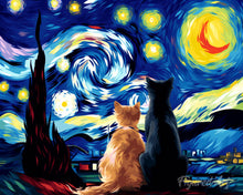 Charger l'image dans la galerie, Peinture par numéros Figured'Art Compagnons nuit étoilée