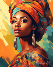 Charger l'image dans la galerie, Peinture par numéros Figured'Art Femme avec foulard coloré
