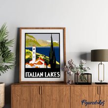 Charger l'image dans la galerie, Affiche vintage des lacs italiens