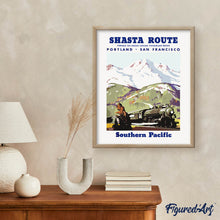 Charger l'image dans la galerie, Affiche vintage de la route Shasta