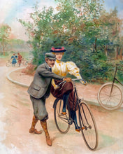 Charger l'image dans la galerie, Peinture par numéros Figured'Art Leçon de bicyclette romantique - peinture vintage