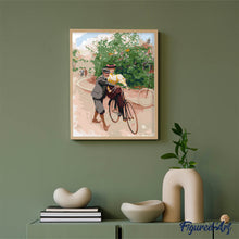 Charger l'image dans la galerie, Leçon de bicyclette romantique - peinture vintage