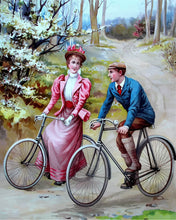Charger l'image dans la galerie, Peinture par numéros Figured'Art Peinture vintage de couple à vélo