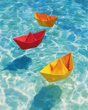 Charger l'image dans la galerie, Peinture par numéros Figured'Art Bateaux en Origami sur l'Eau