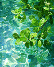 Charger l'image dans la galerie, Peinture par numéros Figured'Art Feuilles sur Eau Cristalline