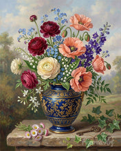Charger l'image dans la galerie, Peinture par numéros Figured'Art Fleurs dans un Vase Bleu
