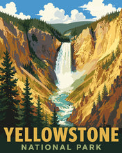 Charger l'image dans la galerie, Peinture par numéros Figured'Art Parc national de Yellowstone, Chutes inférieures - Wyoming