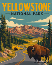 Charger l'image dans la galerie, Peinture par numéros Figured'Art Parc national de Yellowstone, vallée de Lamar - Wyoming