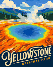 Charger l'image dans la galerie, Peinture par numéros Figured'Art Parc national de Yellowstone, Grand Prismatic Spring - Wyoming
