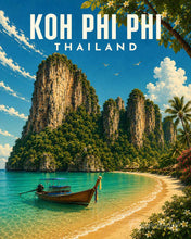 Charger l'image dans la galerie, Peinture par numéros Figured'Art Affiche de voyage Koh Phi Phi