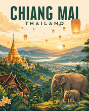Charger l'image dans la galerie, Peinture par numéros Figured'Art Affiche de voyage Chiang Mai