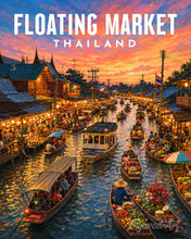 Charger l'image dans la galerie, Peinture par numéros Figured'Art Affiche de voyage Marché flottant