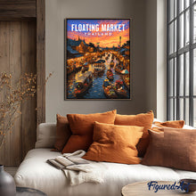 Charger l'image dans la galerie, Affiche de voyage Marché flottant