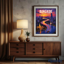 Charger l'image dans la galerie, Affiche de voyage Bangkok, le Chao Phraya