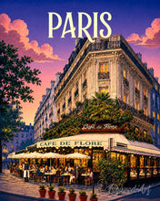 Charger l'image dans la galerie, Peinture par numéros Figured'Art Affiche de voyage Café de Flore