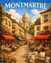 Charger l'image dans la galerie, Peinture par numéros Figured'Art Affiche de voyage Montmartre