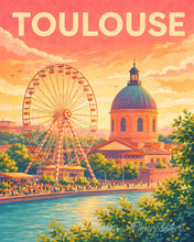 Charger l'image dans la galerie, Peinture par numéros Figured'Art Affiche de voyage Grande roue de Toulouse