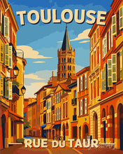 Charger l'image dans la galerie, Peinture par numéros Figured'Art Affiche de voyage Toulouse, Rue du Taur