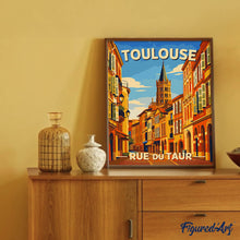 Charger l'image dans la galerie, Affiche de voyage Toulouse, Rue du Taur