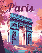 Charger l'image dans la galerie, Peinture par numéros Figured'Art Affiche de voyage Arc de Triomphe de Paris