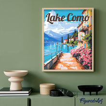 Charger l'image dans la galerie, Affiche de voyage Promenade du lac de Côme