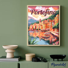 Charger l'image dans la galerie, Affiche de voyage Port de Portofino