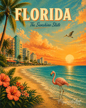 Charger l'image dans la galerie, Peinture par numéros Figured'Art Affiche vintage de la Floride - The Sunshine State