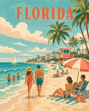 Charger l'image dans la galerie, Peinture par numéros Figured'Art Affiche vintage de la côte de Floride