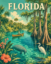 Charger l'image dans la galerie, Peinture par numéros Figured'Art Affiche vintage de la faune de Floride