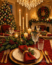 Charger l'image dans la galerie, Peinture par numéros Figured'Art Dîner de Noël aux chandelles