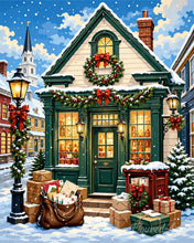 Charger l'image dans la galerie, Peinture par numéros Figured'Art Cottage de Noël chaleureux