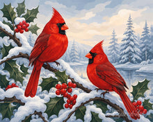 Charger l'image dans la galerie, Peinture par numéros Figured'Art Cardinaux d'hiver