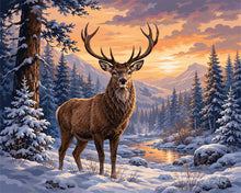 Charger l'image dans la galerie, Peinture par numéros Figured'Art Cerf majestueux en Hiver