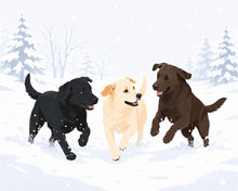 Charger l'image dans la galerie, Peinture par numéros Figured'Art Jeu de chiens en Hiver
