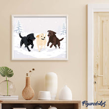 Charger l'image dans la galerie, Jeu de chiens en Hiver