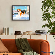 Charger l'image dans la galerie, Beagle dans la neige