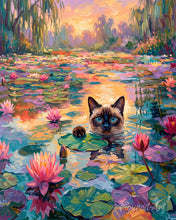 Charger l'image dans la galerie, Peinture par numéros Figured'Art Chat et nymphéas