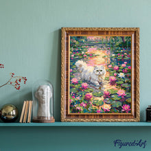 Charger l'image dans la galerie, Chat au milieu des fleurs de lotus