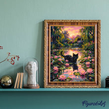 Charger l'image dans la galerie, Chat et fleurs de lotus