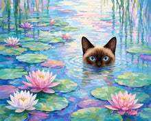 Charger l'image dans la galerie, Peinture par numéros Figured'Art Chat parmi les nymphéas