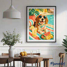 Charger l'image dans la galerie, Chien au bord de la Piscine