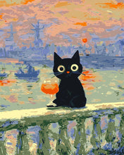 Charger l'image dans la galerie, Peinture par numéros Figured'Art Chat au Crépuscule de Monet