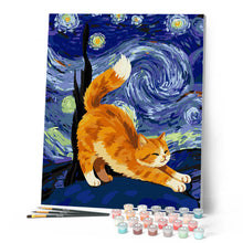 Charger l'image dans la galerie, Chat Roux dans la Nuit Étoilée