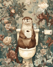 Charger l'image dans la galerie, Peinture par numéros Figured'Art Loutre sur un trône floral