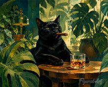 Charger l'image dans la galerie, Peinture par numéros Figured'Art Chat noir dans la nature sauvage